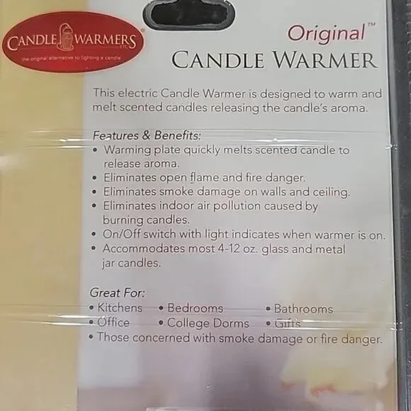 NEW Original Candle Warmer Hot Plate No Flame NIB White & Black 3.75" Flameless - Picture 3 of 4
